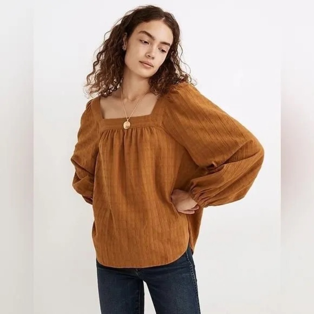 Madewell Mustard Yellow Long Sleeve Blouse